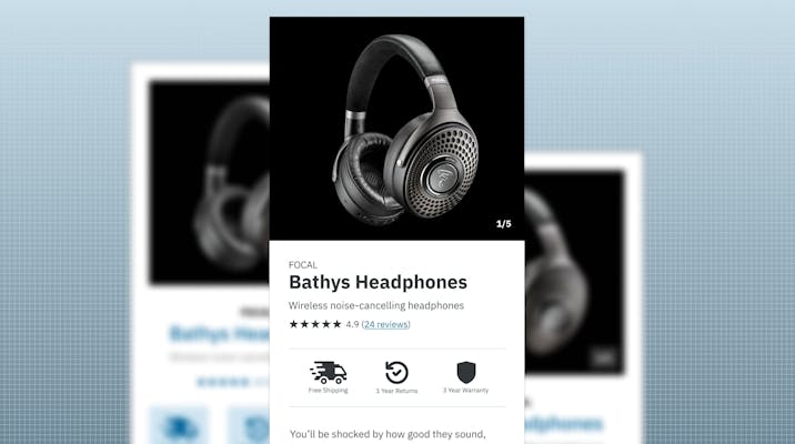 Headphones website interface
