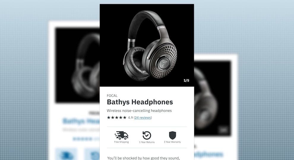 Headphones website interface