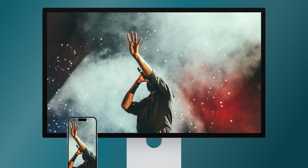 Epic performer photo on desktop and mobile screens.