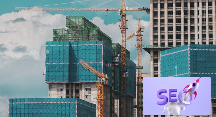 A skyscraper being built as an analogy for technical SEO