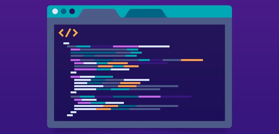 Code in web browser illustration