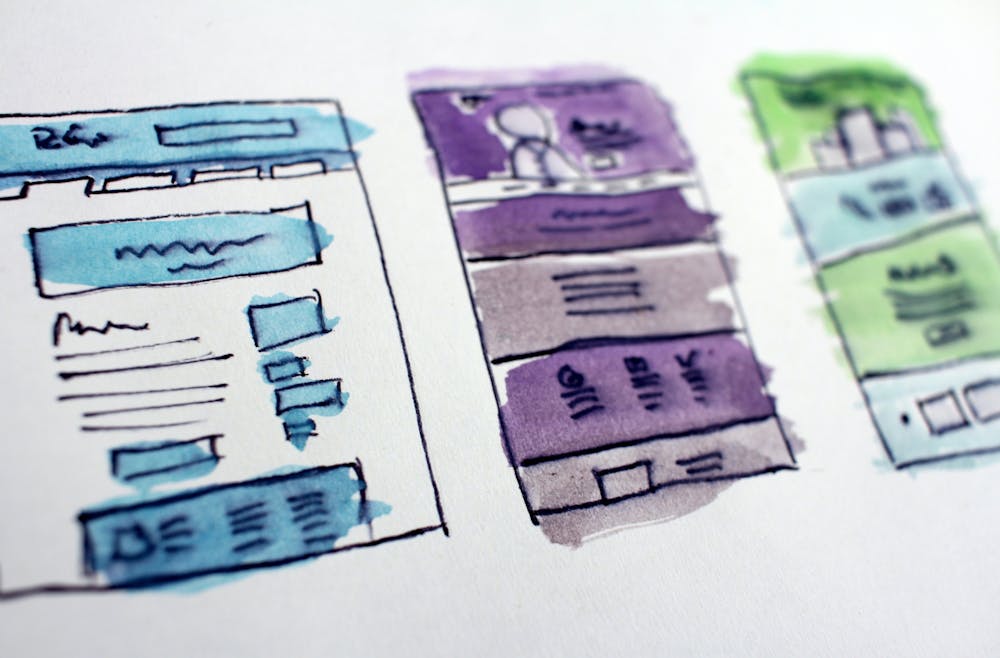 Water color wireframes