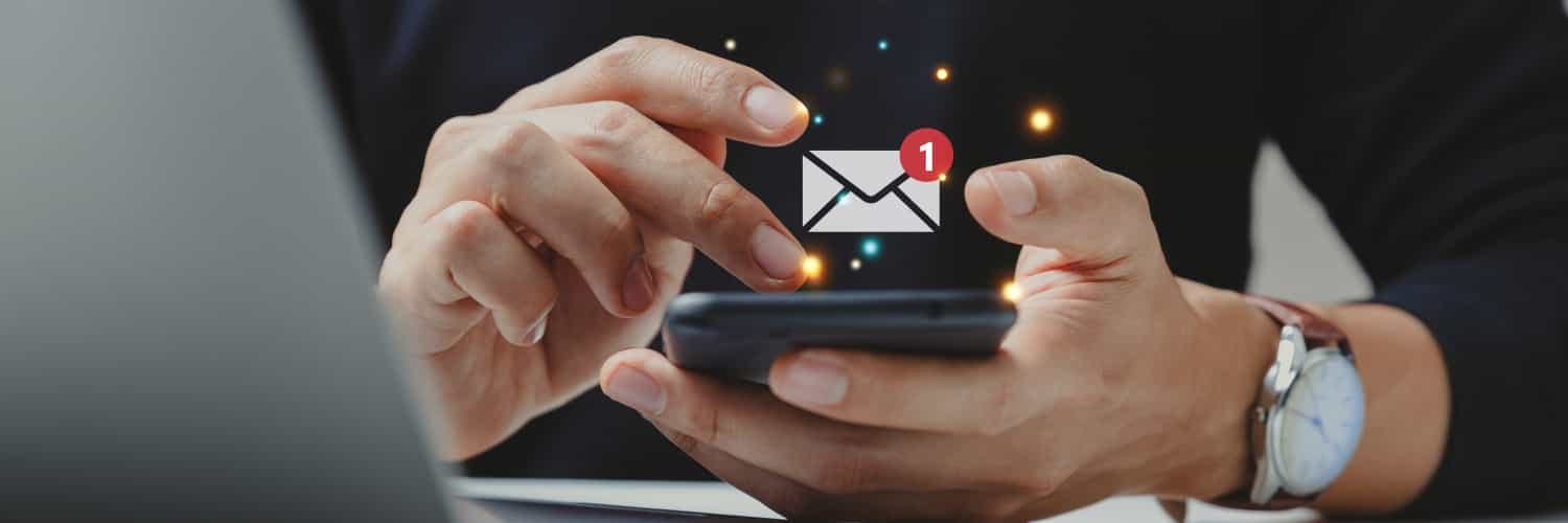 Checking email on phone