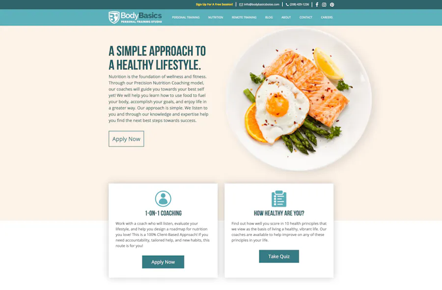 Body Basics Branding, Website Design & Web Apps Case Study