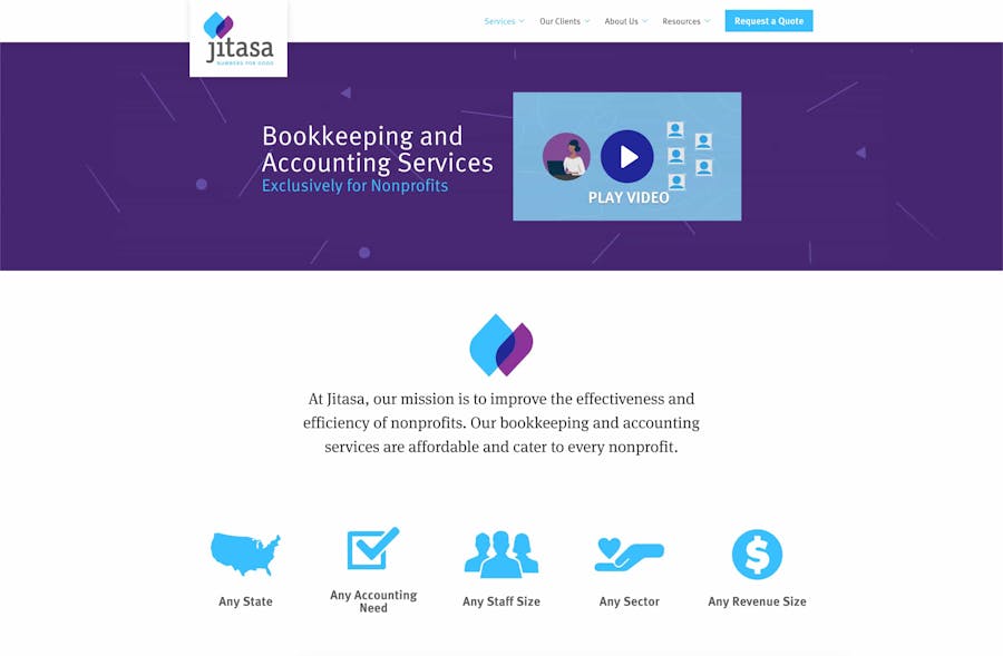 Jitasa services page screenshot