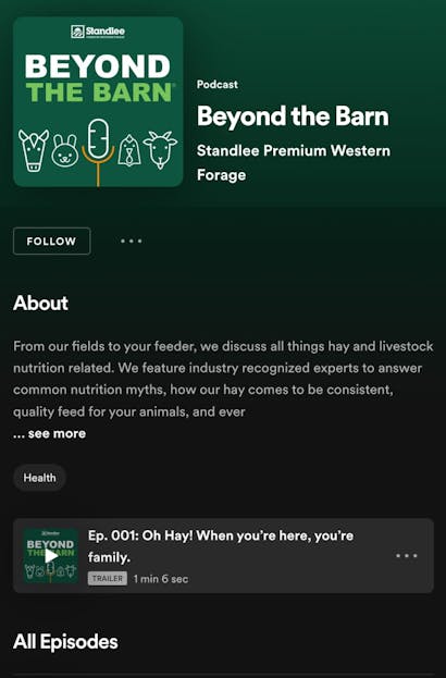 Podcast page screenshot